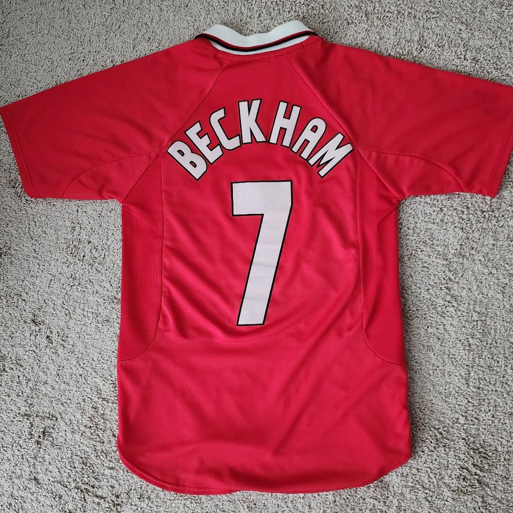 Score Draw Manchester United Shirt - David Beckham - Champions League 1999 - M